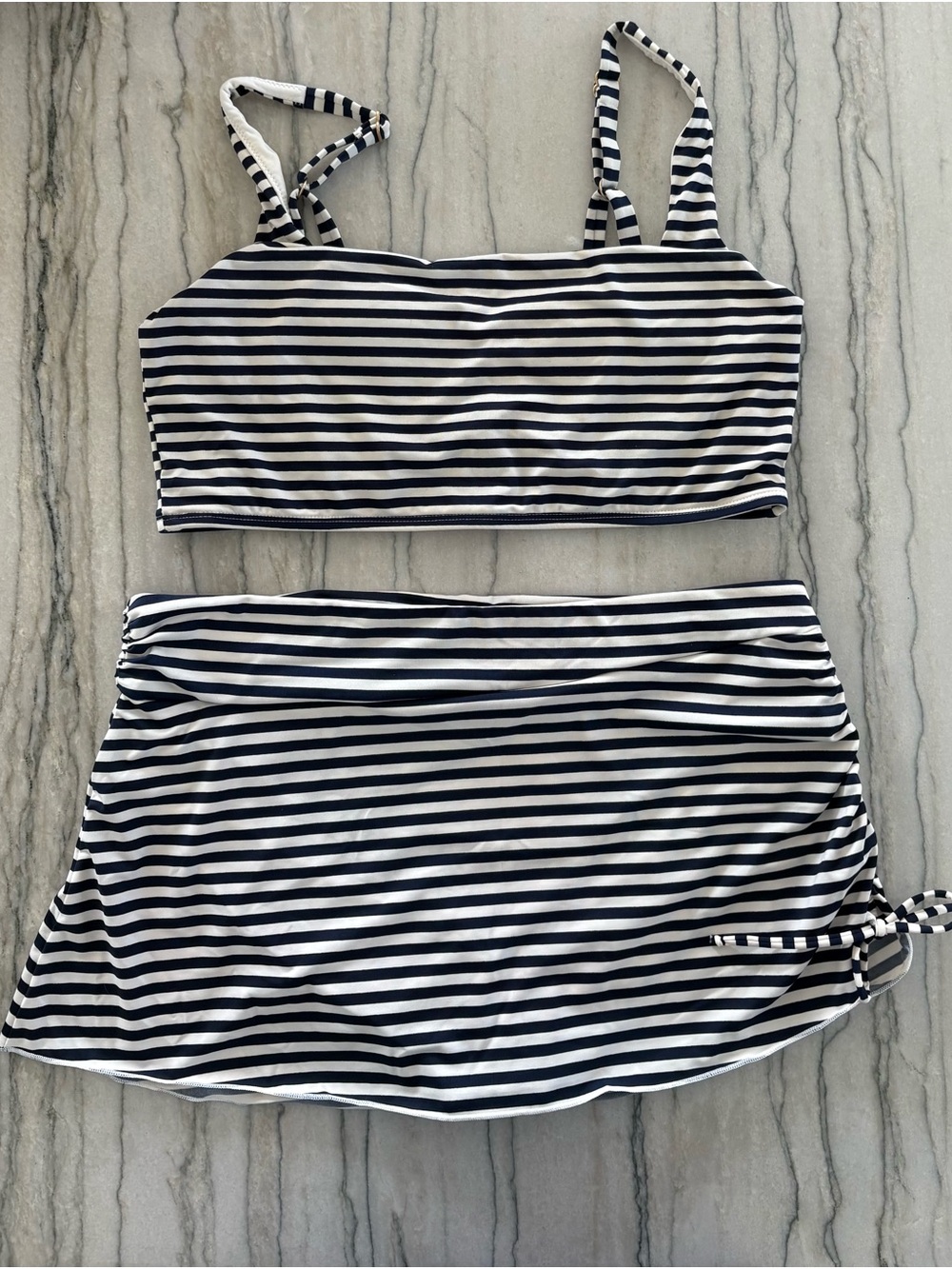 Carve Designa Navy & White Tankini Skirt Set - Both Women’s L